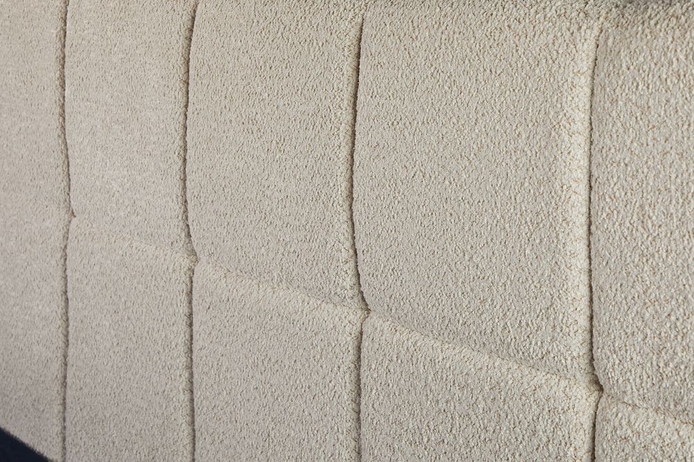 Design Boxbett PRESTIGE 140x200cm creme Bouclé mit Stauraum und Lattenrost