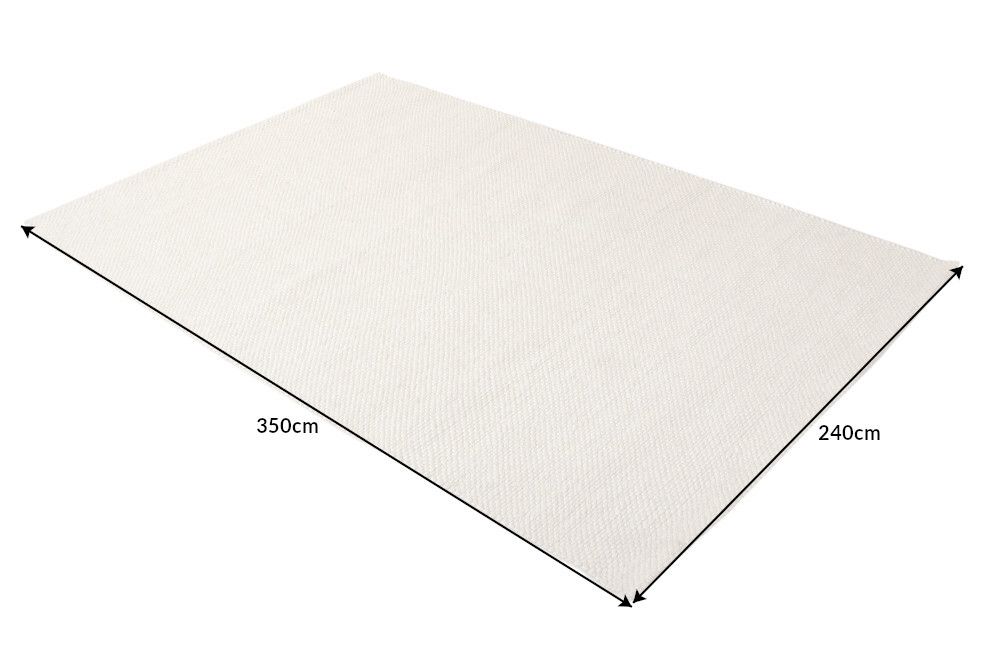 Design Teppich WOOL XXL 350x240cm hellbeige aus Wolle