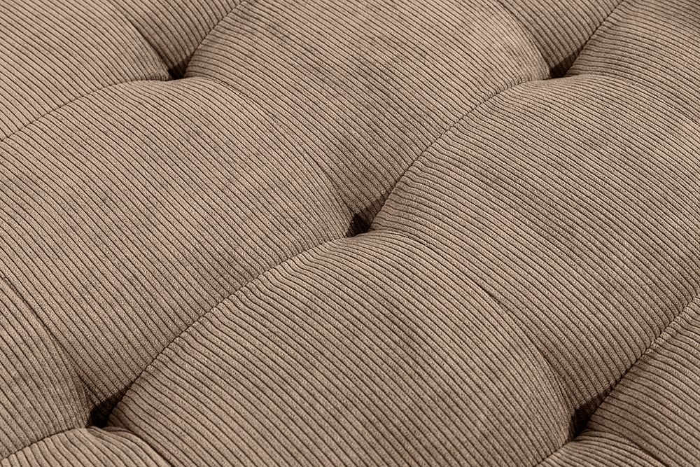 Retro Ecksofa STOCKHOLM 220cm taupe Cord Federkern 3-Sitzer