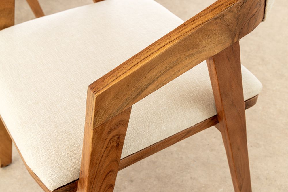 Design Stuhl MAMMUT beige natur massives Akazienholz honey finish