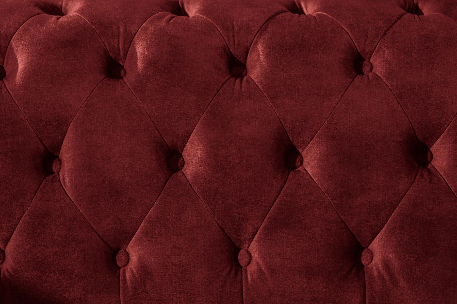Barock Sofa CHESTERFIELD 205cm bordeaux rot Samt Federkern Knopfheftung 3-Sitzer Couch