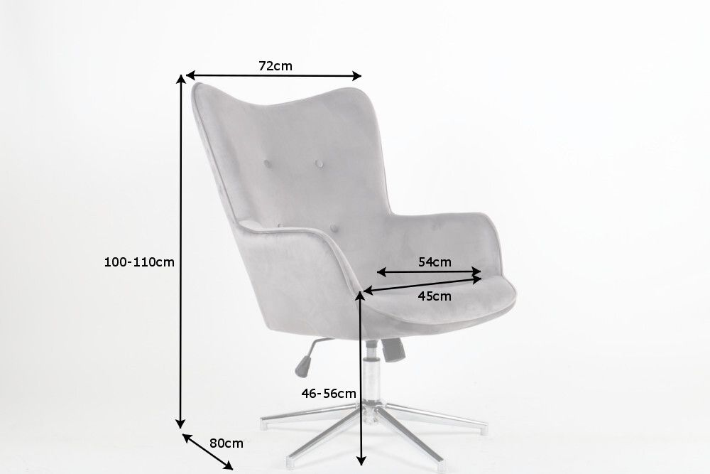 Design Sessel MR. LOUNGER grau chrom Samt höhenverstellbar drehbar Retro