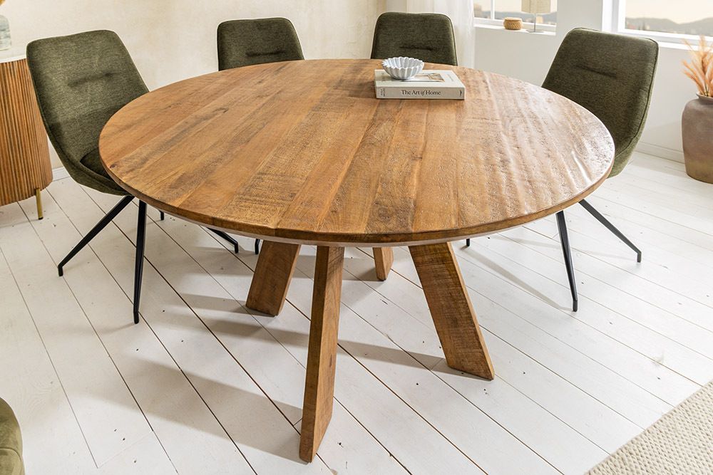 Runder Esstisch ART WOOD 140cm braun massiv Mangoholz