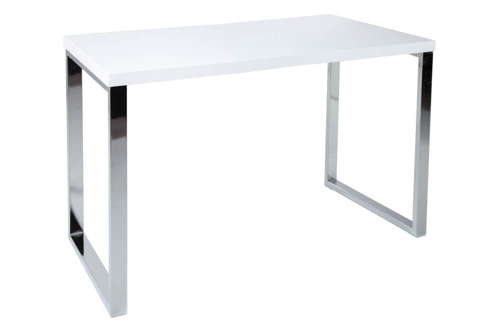 Moderner Schreibtisch WHITE DESK 120cm weiß Hochglanz Bürotisch