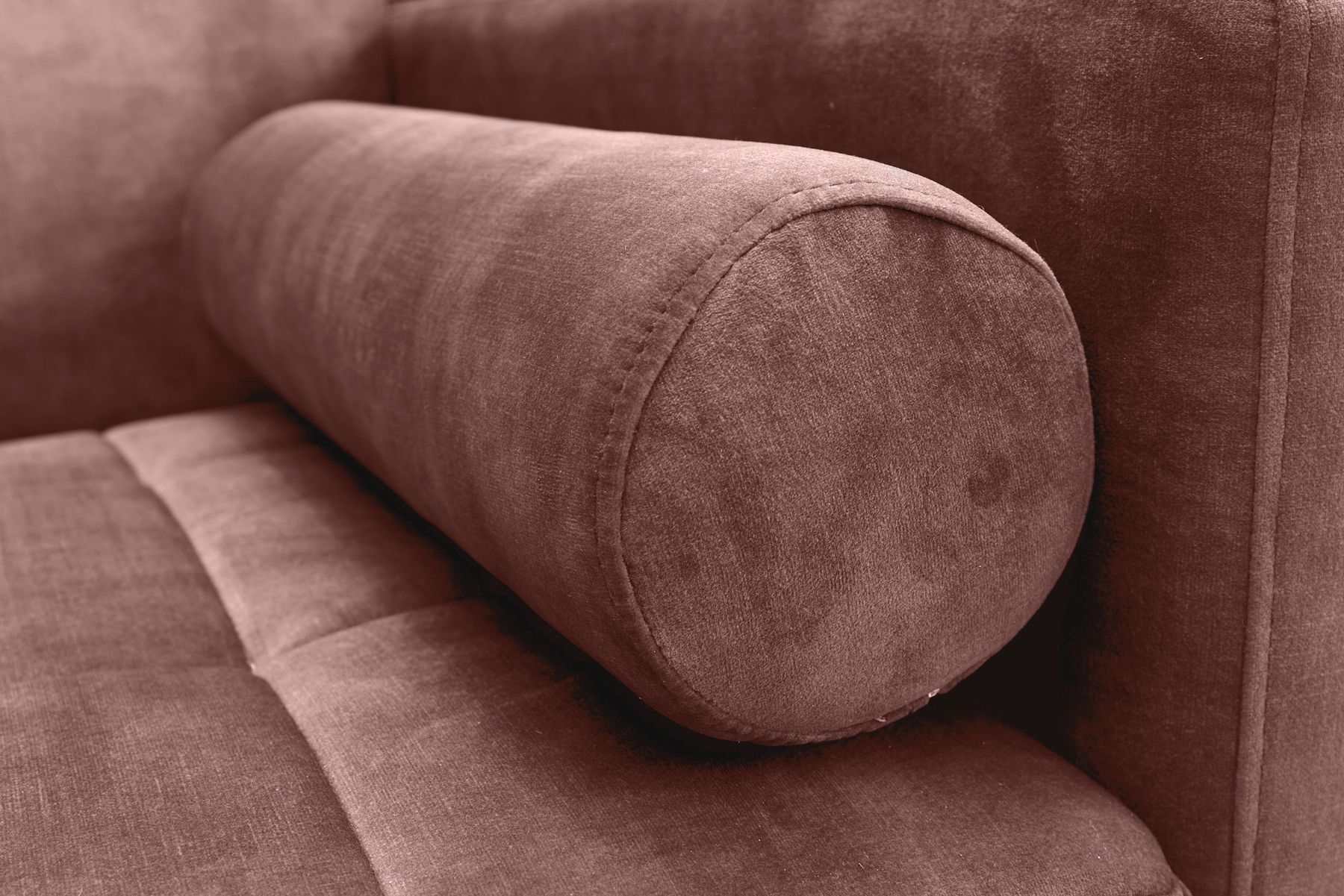 Modernes Schlafsofa COUTURE 200cm altrosa Microvelours 3-Sitzer Couch mit Schlaffunktion