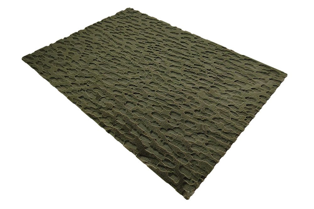 3D Hochflor Teppich DUNE 230x160cm dunkelgrün Hoch-Tief-Effekt