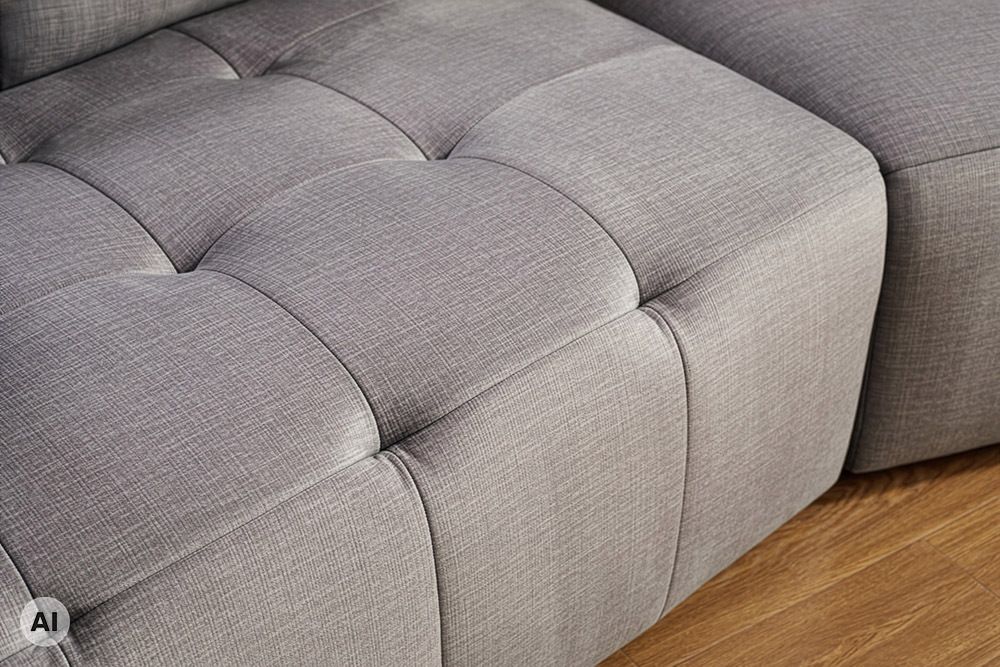 Modernes Big Sofa ROYAL 295cm grau Veloursstoff Federkern XXL-Couch