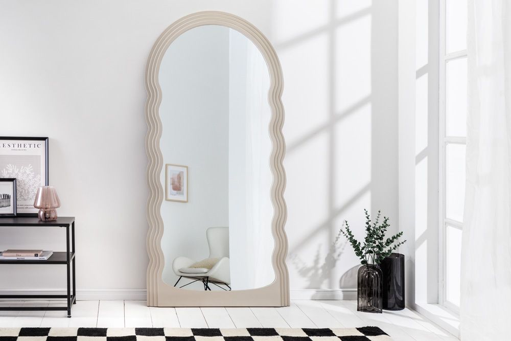 Design Wandspiegel WAVE 160cm greige