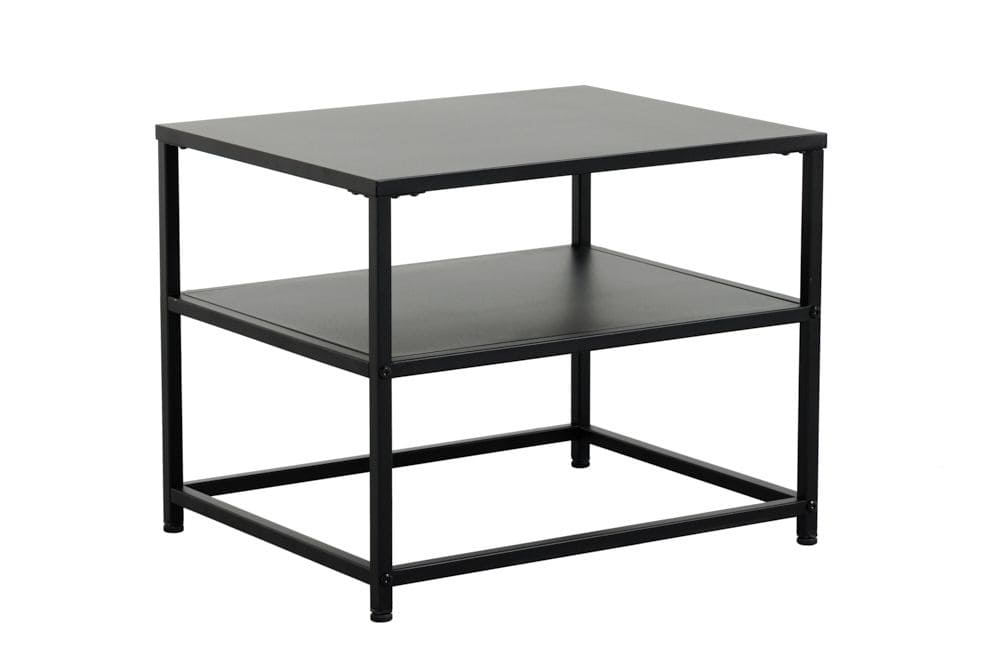 Moderner Beistelltisch DURA STEEL 50cm schwarz Metall mit Ablagefach