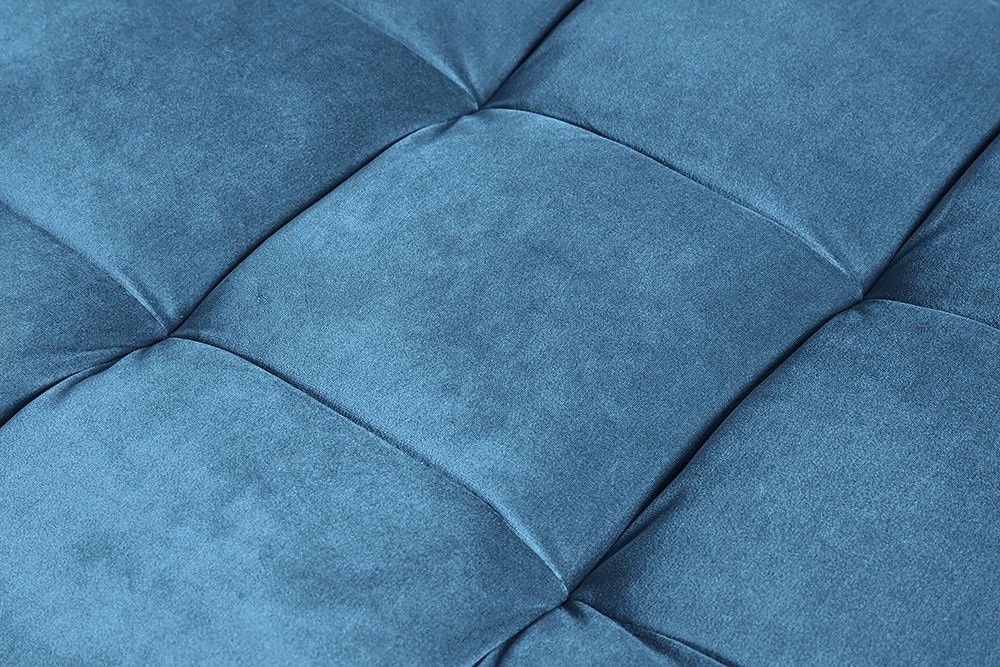 Design Hocker COZY VELVET 80cm petrol blau gold Samt Metallfüße