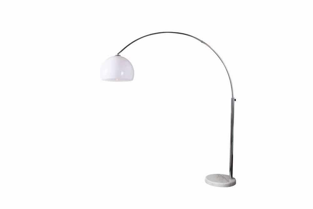 Ausziehbare Bogenlampe LOUNGE DEAL 175-205cm weiß Marmorfuß Stehlampe