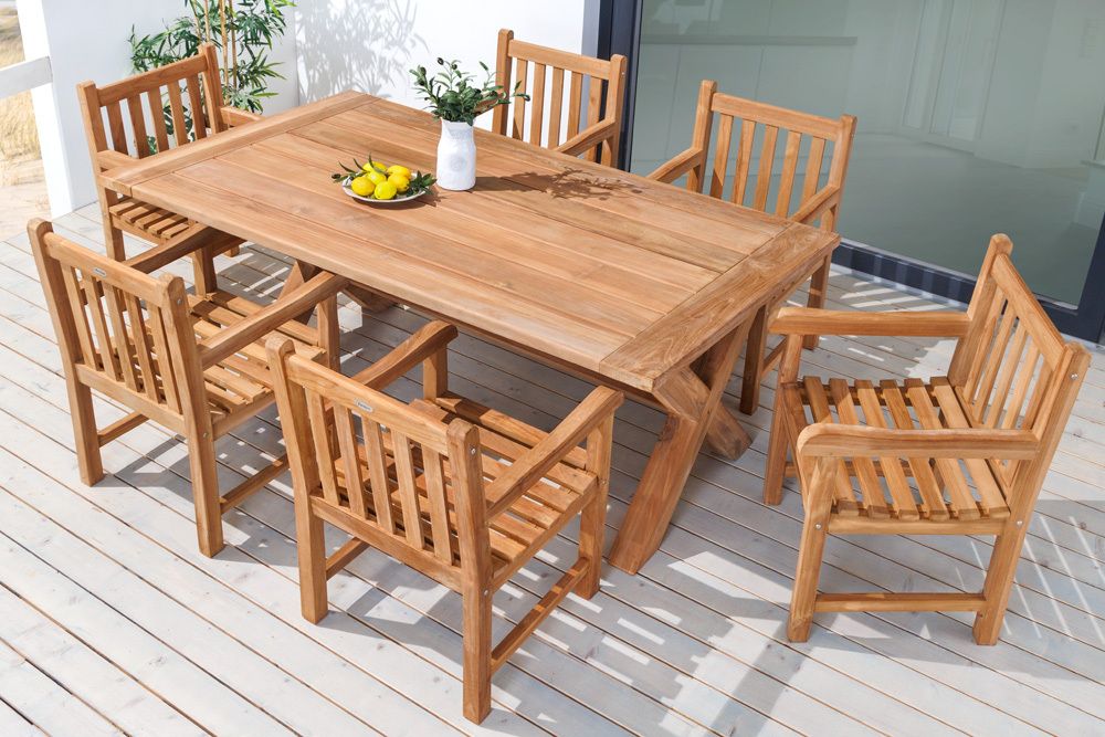 Massiver Gartenstuhl EMPIRE TEAK natur Teakholz Outdoor