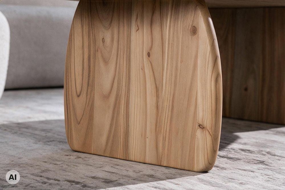 Design Couchtisch SCULPTURA 110cm natur Akazienholz organische Form