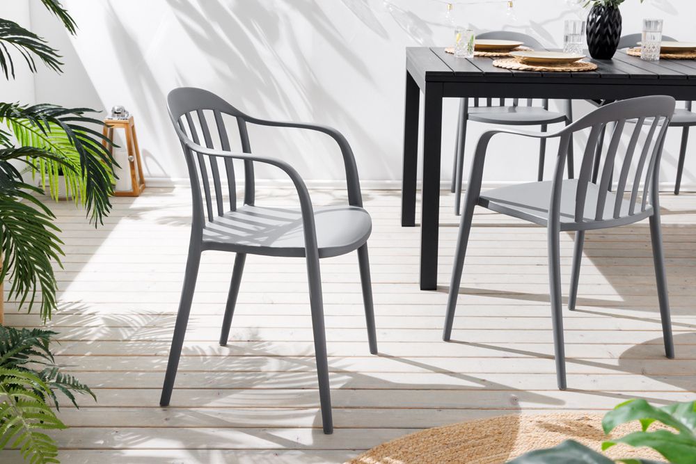 In- und Outdoor Gartenstuhl STUDIO ITALIA anthrazit stapelbar wetterfest