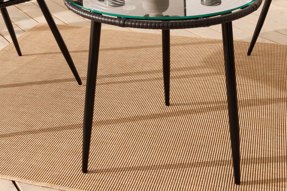 In- und Outdoor Bistro Balkon-Set PARIS schwarz Polyrattan Sitzgruppe inkl. Tisch