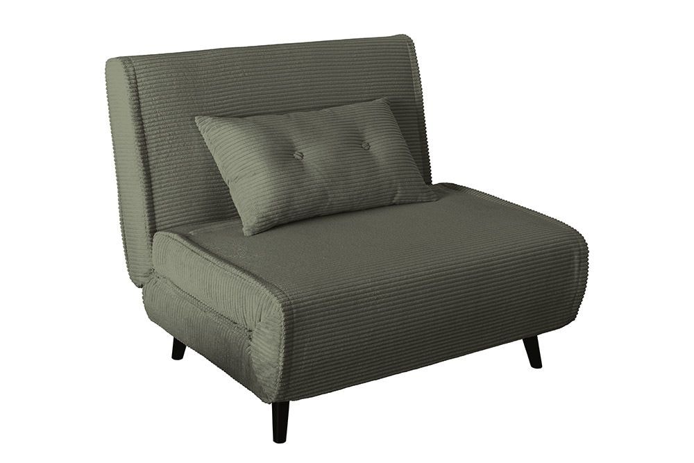 Retro Schlafsessel SMART MULTIFUNCTION 100cm grün Cord Bettfunktion inkl. Kissen