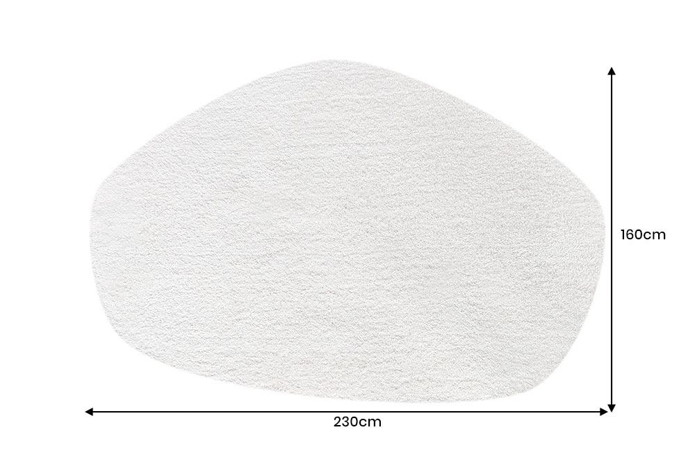 Design Teppich ORGANIC 230x160cm creme Hochflor Indoor-Teppich organische Form