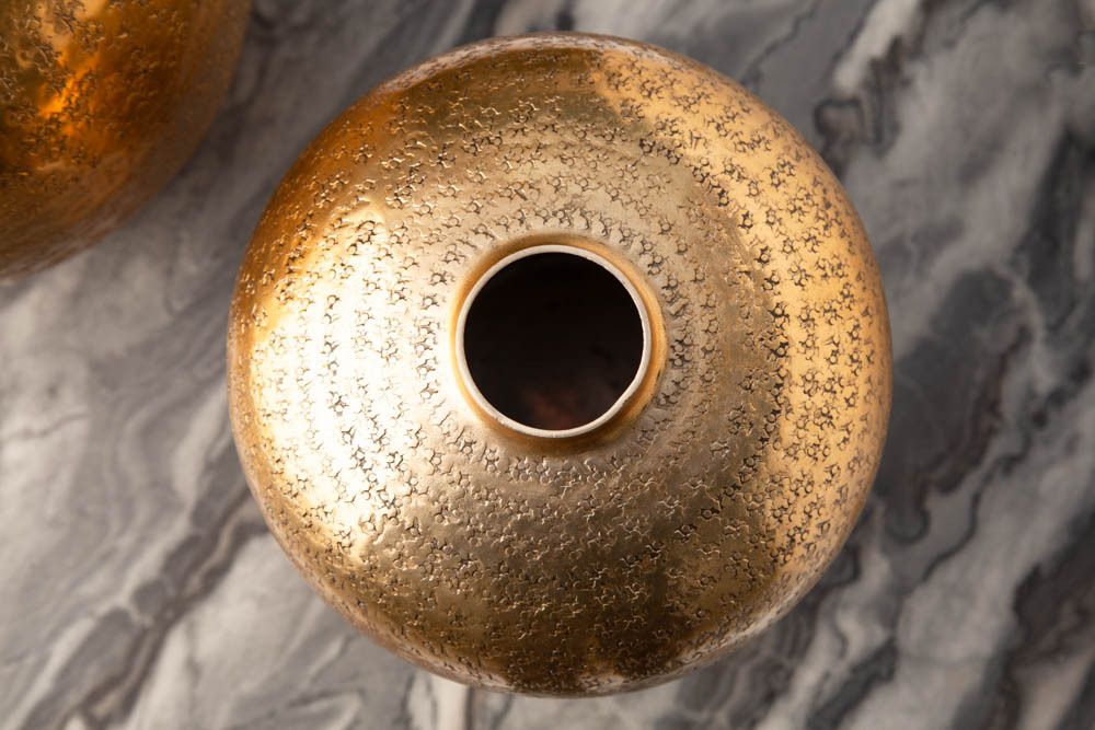 Elegantes Vasen 2er Set ORIENTAL 33cm gold in Handarbeit verziert