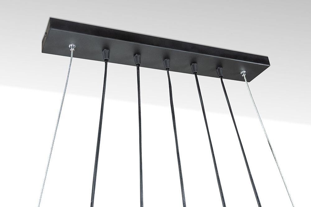 Design Hängelampe LEVELS 115cm Treibholz schwarz grau mit 5 Leuchten