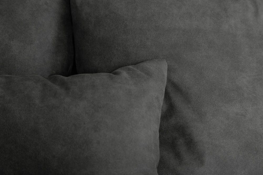 Big Sofa ELEGANCIA 285cm grau Microfaser XXL Couch inkl. Kissen Federkern