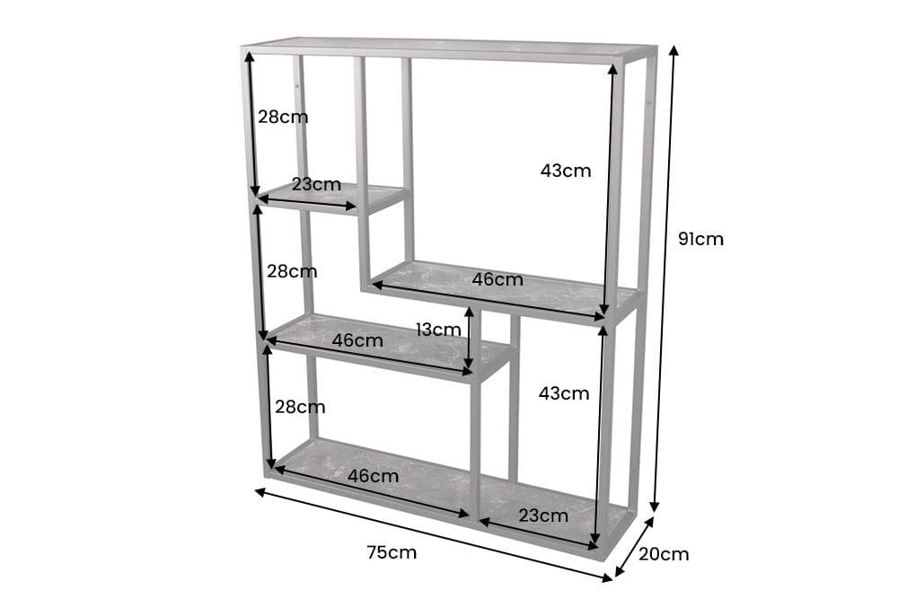 Modernes Wandregal SLIM LINE 90cm graphit Metall hängend