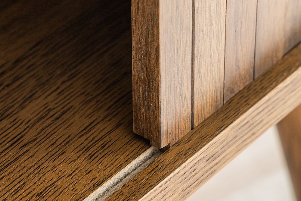 Retro Sideboard VALHALLA WOOD 160cm smoked Eichenholz Schiebetüren