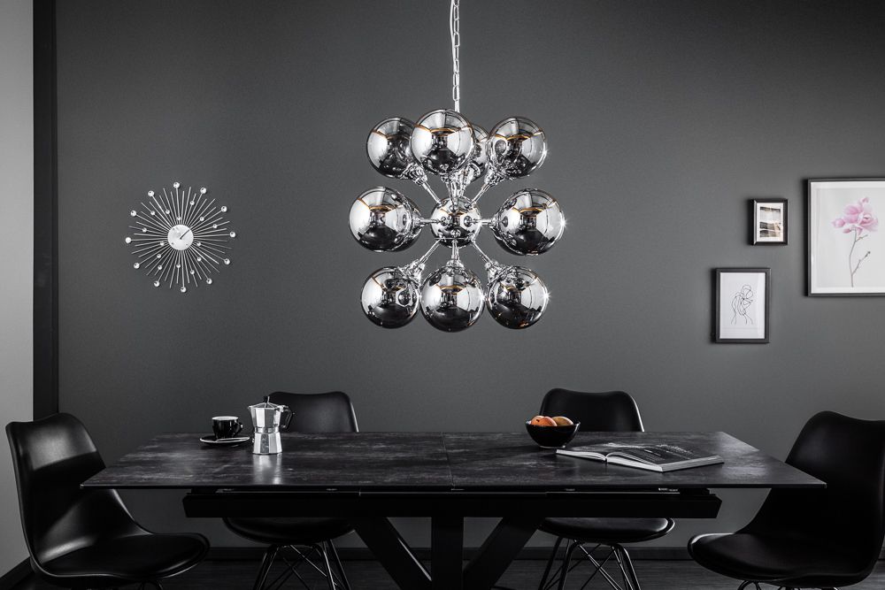 Extravagante Hängeleuchte GALAXY 72cm silber Hängelampe Modern Design