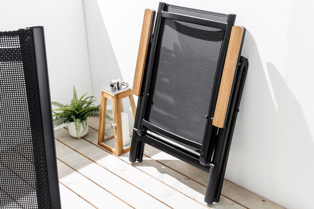 Outdoor Gartenstuhl DESIGNO anthrazit Aluminium klappbar wetterfest Hochlehner