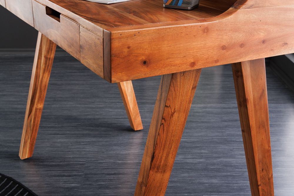 Massiver Sekretär MONSOON 100cm natur Akazienholz Schreibtisch