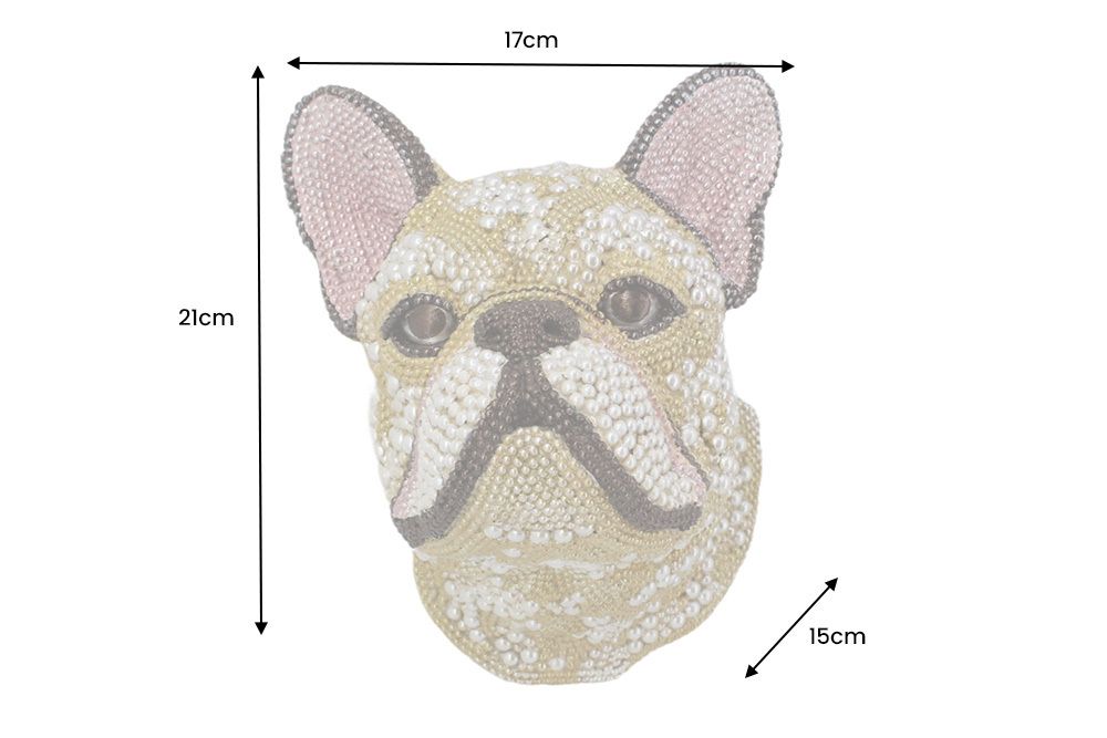 Extravagante Wanddekoration FRENCH BULLDOG 25cm mehrfarbig handmade