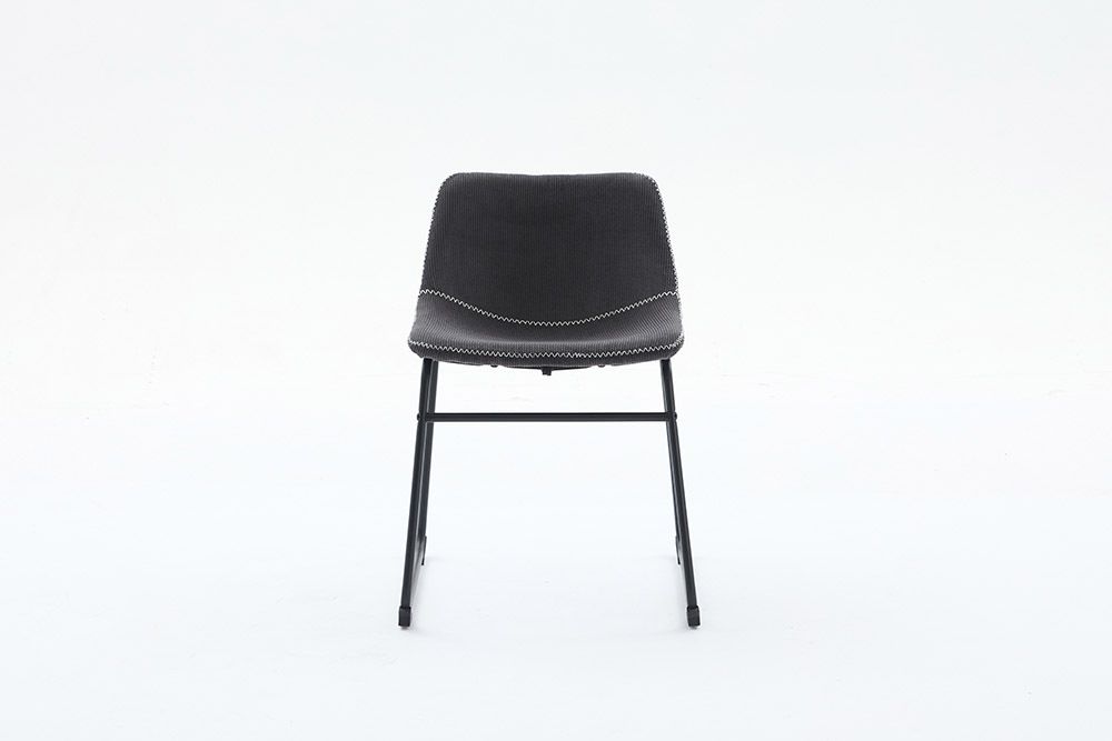 Industrial Design Stuhl DJANGO grau Cord mit Metallgestell