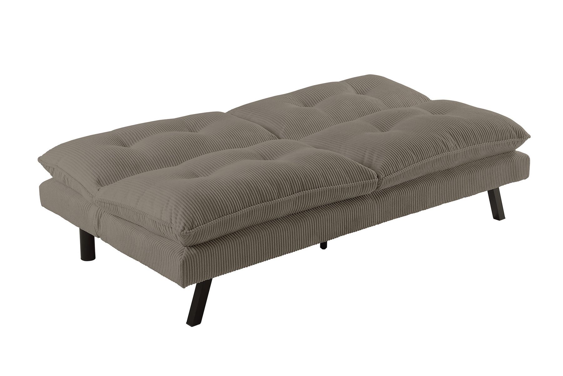 Modernes Schlafsofa COCOONING 190cm greige Cord 3-Sitzer Couch
