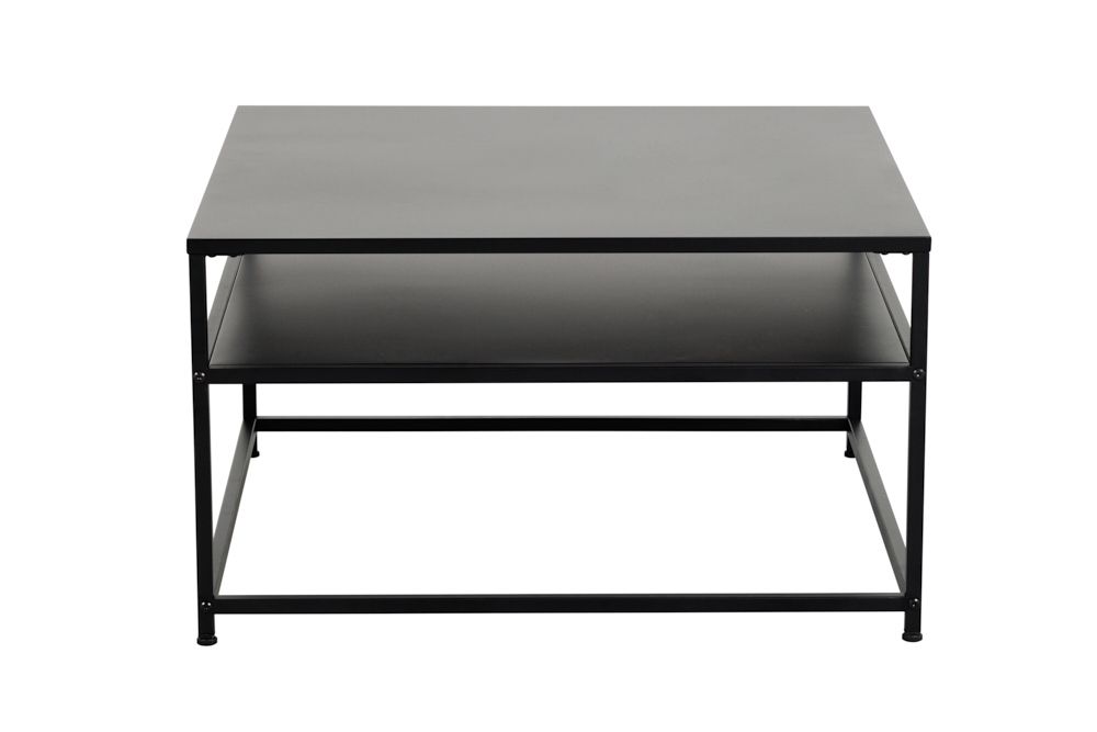 Moderner Couchtisch DURA STEEL 70cm schwarz Metall mit Ablagefach