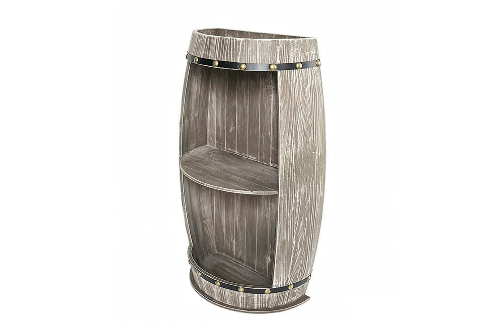 Elegantes Regal BODEGA 79cm natur Pinie halbes Weinfass Shabby Chic