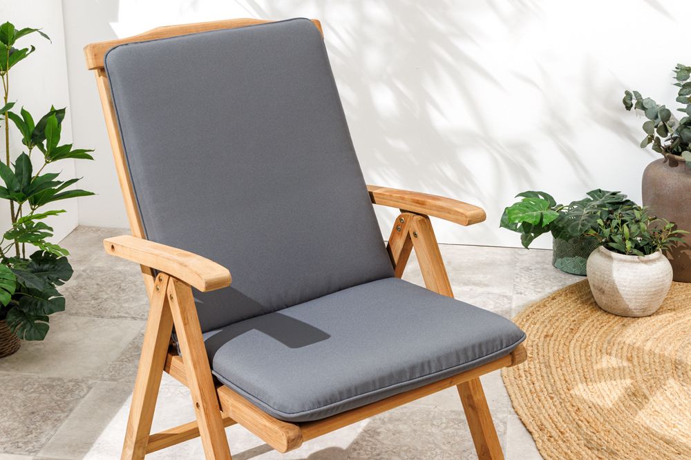 Outdoor Sitzkissen COMFORT LINE 50x100cm anthrazit für Niedriglehner-Stuhl Polsterauflage