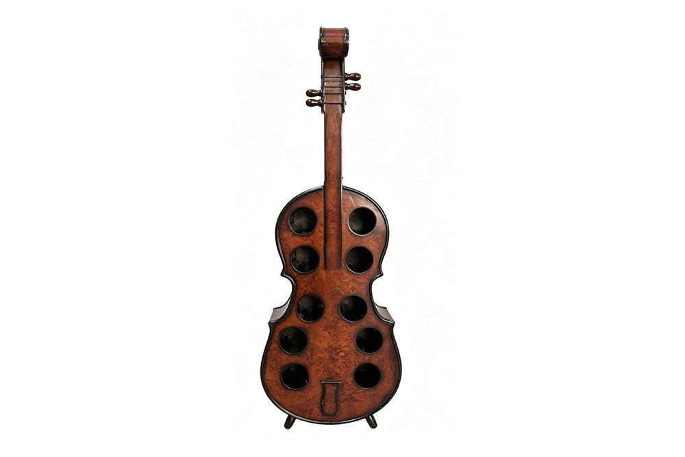 Extravagantes Weinregal CELLO 133cm braun Tannenholz für 10 Flaschen