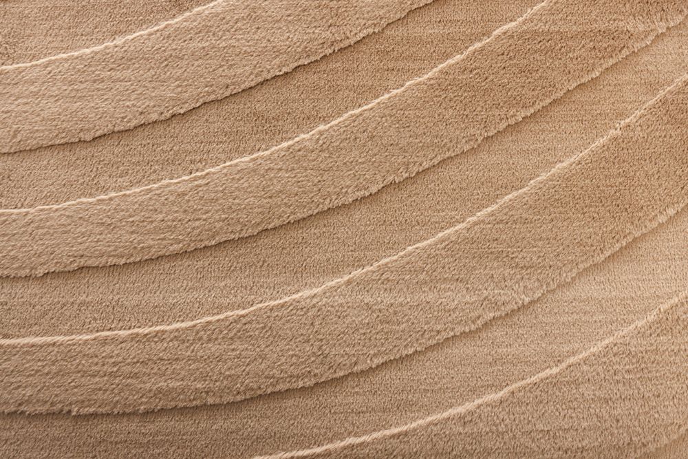 3D strukturierter Kurzflor XXL Teppich WAVE 350x230cm beige Hoch-Tief-Effekt
