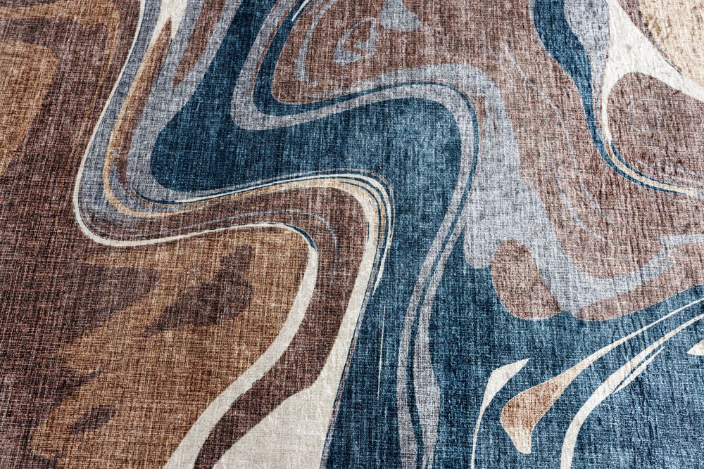 Moderner Teppich EARTH 230x160cm braun beige blau Flachgewebe Indoor