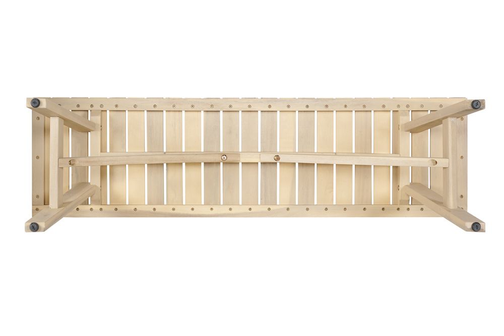 In- und Outdoor Sitzbank BALI 110cm natur hell Akazienholz wetterfest Balkonbank