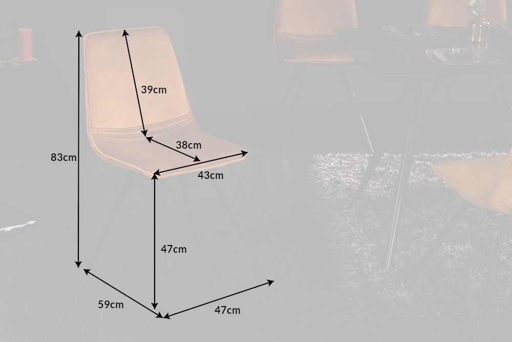 Retro Stuhl AMSTERDAM CHAIR senfgelb Samt Designklassiker