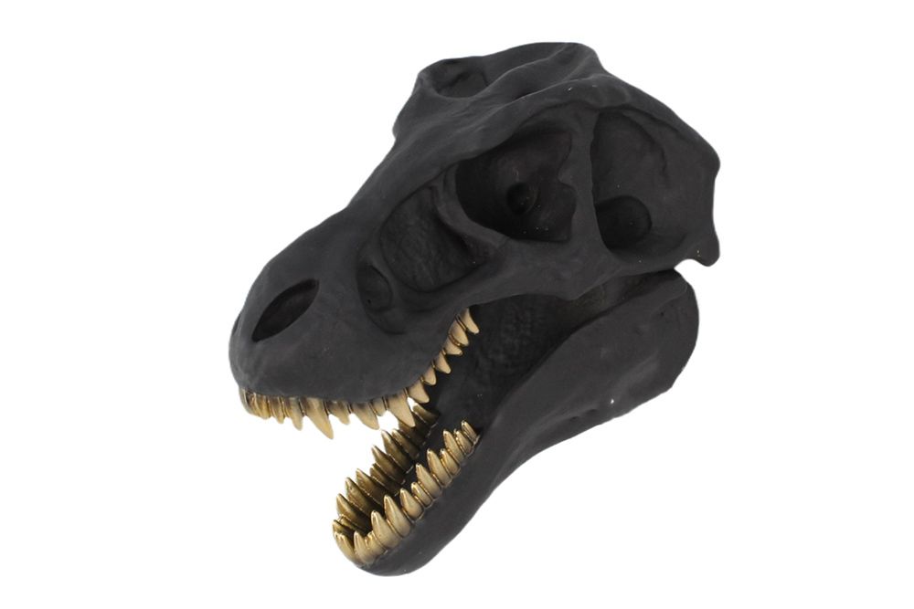 Extravagante Wanddekoration T-REX 40cm schwarz handmade Dinosaurier-Kopf