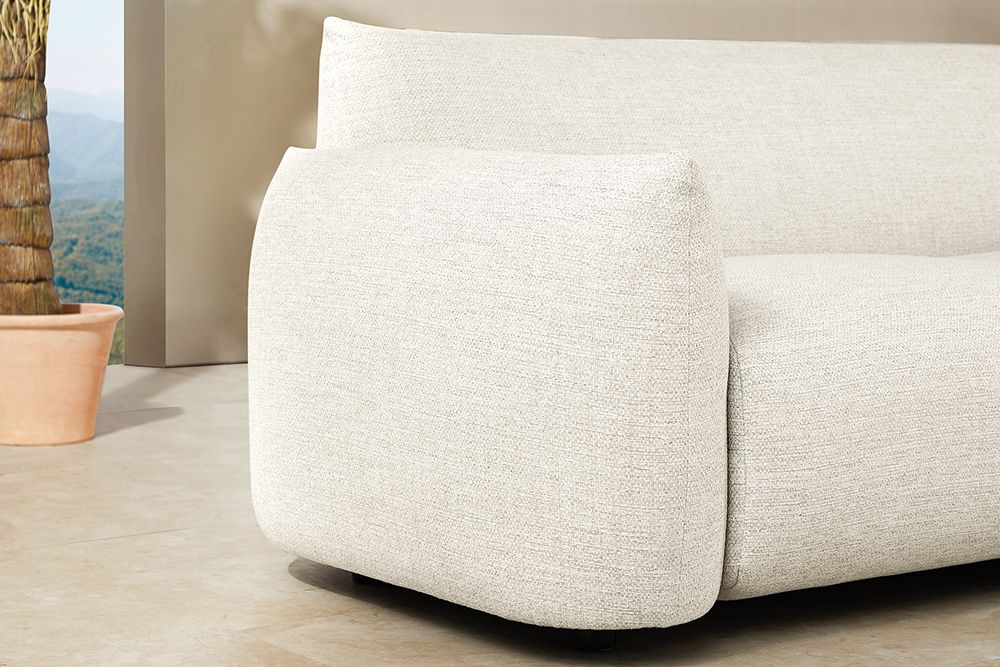 In- und Outdoor Sofa SEAHAWK 205cm creme Aluminium Olefin wetterfest 2-Sitzer Couch