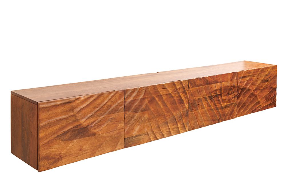Massives TV-Board SCORPION 200cm braun Mangoholz hängend Lowboard