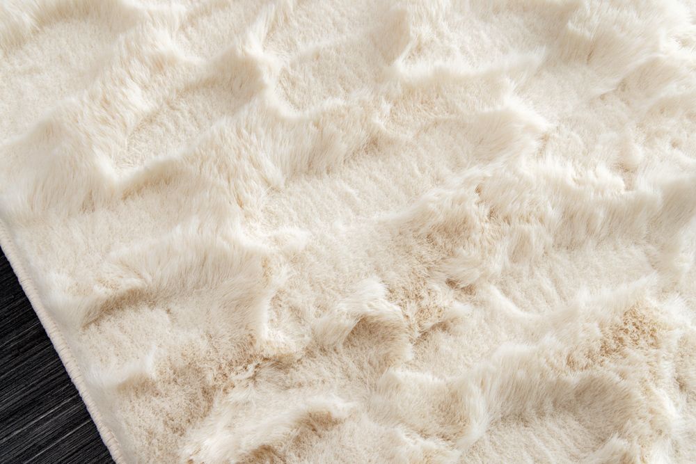 3D Hochflor Teppich DUNE 230x160cm beige Hoch-Tief-Effekt