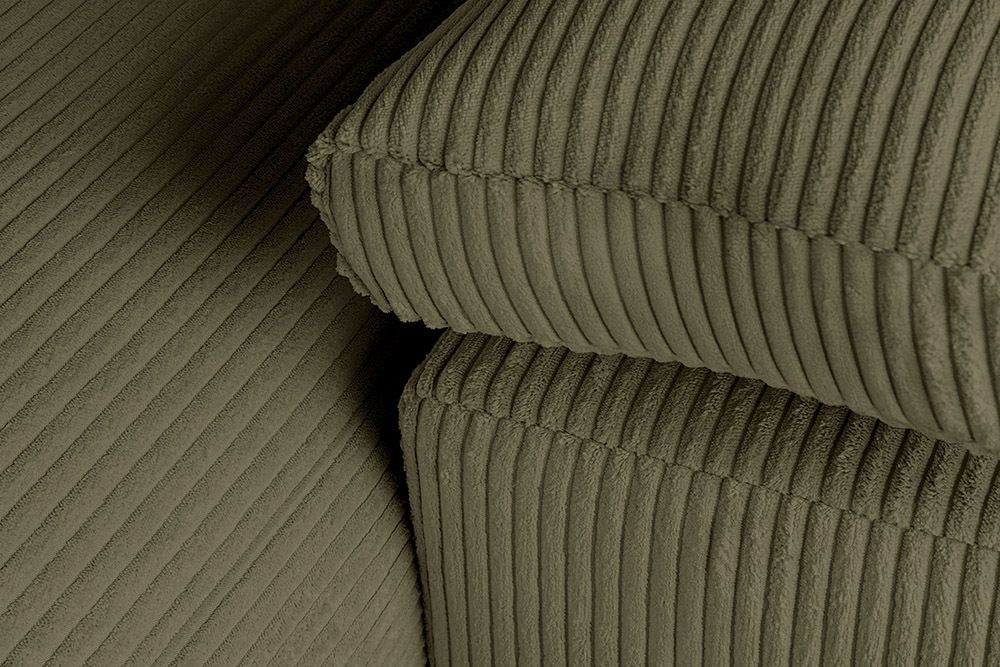 Design Ecksofa ATMOSPHERE XL 245cm grün Cord Federkern inkl. Kissen