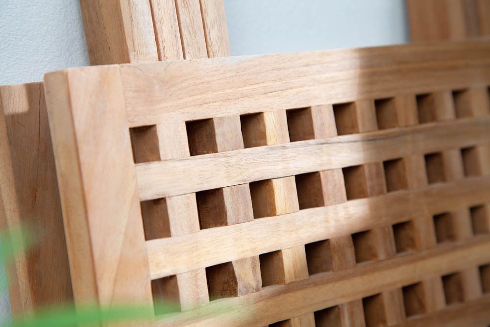 Wetterfester Beistelltisch EMPIRE TEAK 50cm Massivholz klappbar