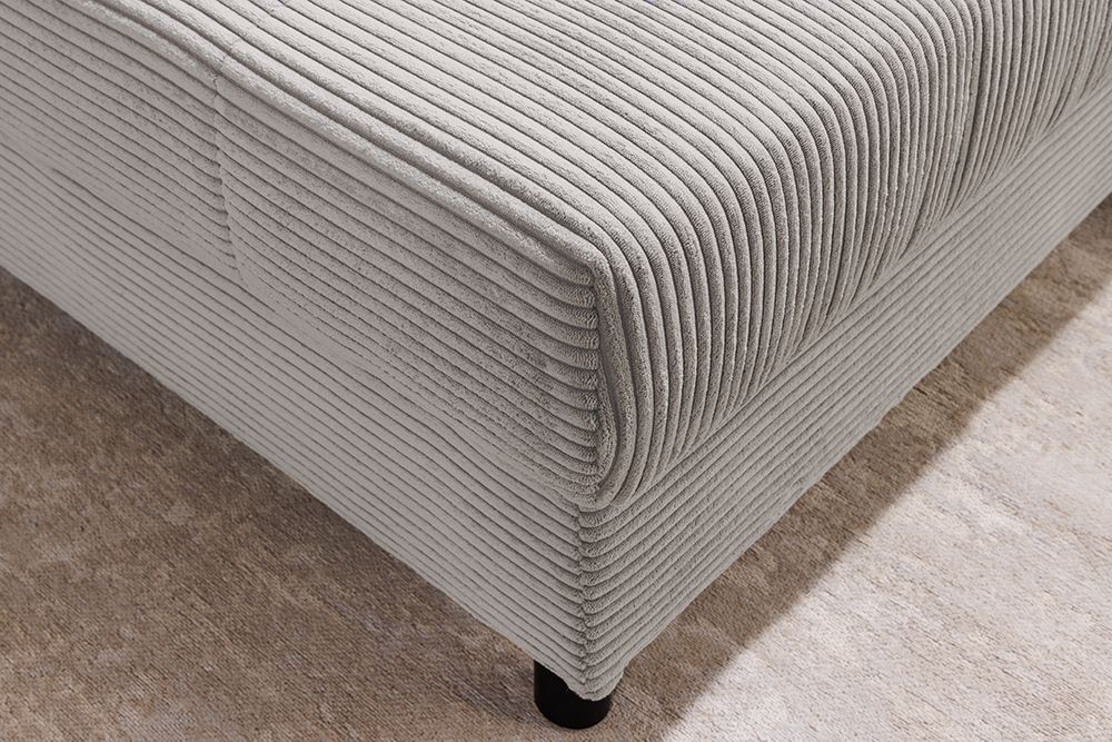 Moderne XXL Wohnlandschaft KENT 305cm greige Cord Bigsofa inkl. Hocker Federkern