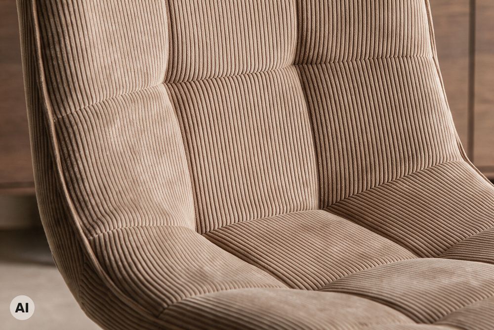 Freischwinger Stuhl MIAMI taupe Cord matt schwarz Metallgestell