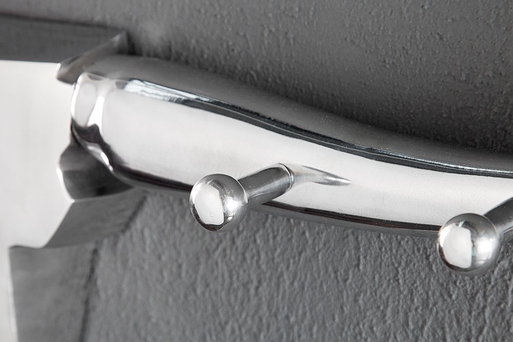 Design Garderobe BULL 100cm Aluminium Wanddekoration Stierkopf