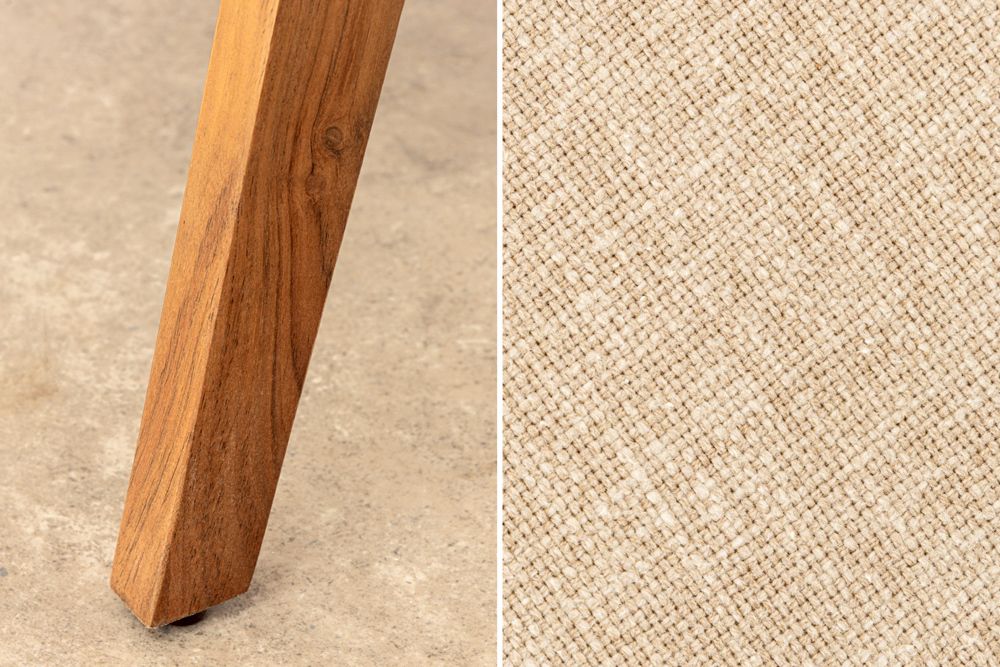 Design Stuhl MAMMUT beige natur massives Akazienholz honey finish